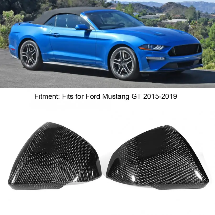 2 шт. углеродного волокна зеркало заднего вида крышка корпус подходит для Ford Mustang GT ЕС стиль