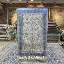 Yilong 3'x5' персидский Шелковый бежевый ковер ручной вязки типов восточных ковров(YXR337B