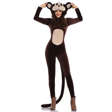 Хэллоуин животных костюм обезьяны взрослых женщин комбинезон озорная обезьяна Косплей женщин Карнавал Хэллоуин сценический костюм