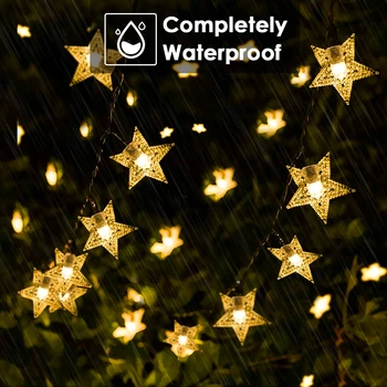 

Solar Lamp 6.5m 7m Star Solar Power LED String Fairy Lights 0.6W Solar Garlands Garden Wedding Christmas Decor For Outdoor