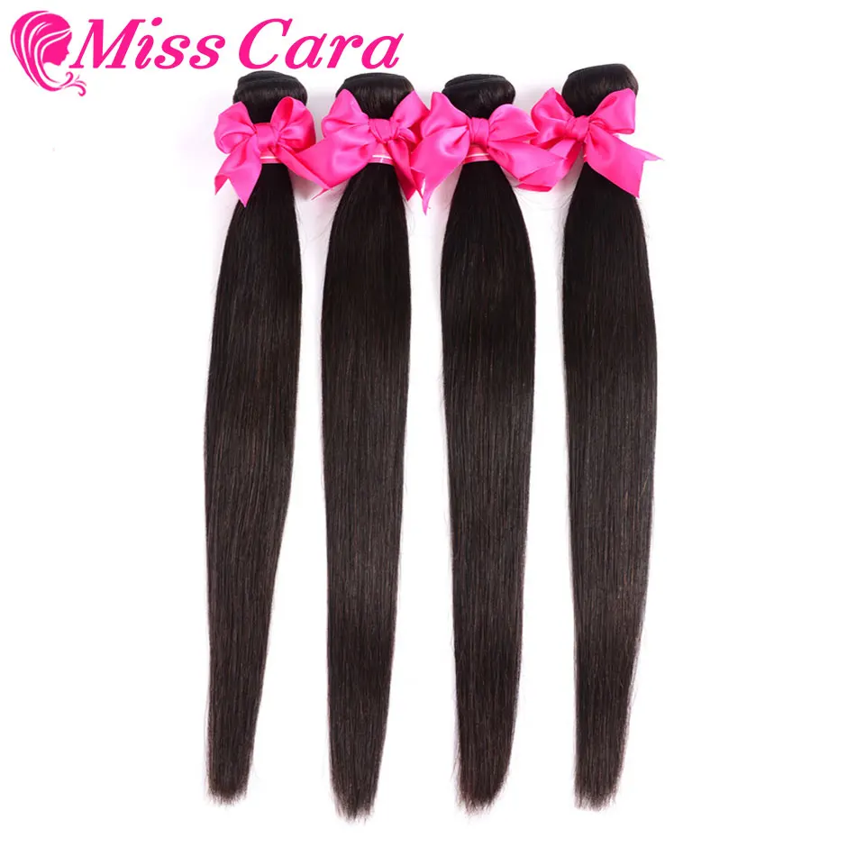 Малазийские прямые волосы 4 пучки предложения 100% человеческие волосы Связки 4 шт./лот Miss Cara Remy натуральный цвет человеческих волос для