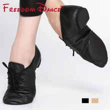 Качественная обувь для джазовых танцев из свиной кожи на шнуровке; мягкие кроссовки для джазовых танцев; цвет черный, коричневый; обувь для мужчин и женщин;