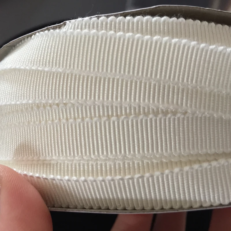 

1.2(1.3cm Width Thicker Ivory white 300yards soft cotton matte smooth wavy border horizontal grain ribbon ribbon