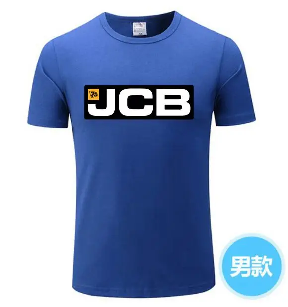 2021 Excavator JCB T Shirts Men Tops Short Sleeve Men's T-shirt Tees Cotton Man Tshirt | Мужская одежда