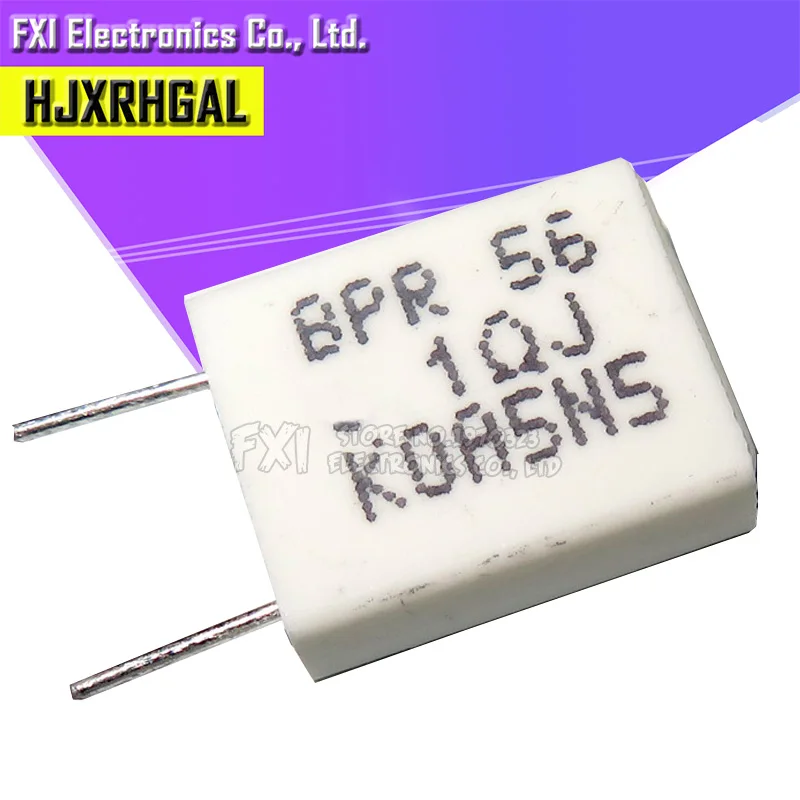 Cement Resistor 10pcs 5W 10W BPR56 Cement resistance 0.1 ~ 10k ohm 0.33R 1R 10R 100R 0.22 0.33 1 10 100 1K 10K ohm Cement resistor igmopnrq