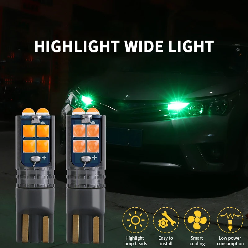 2 шт. Автомобильные светодиодные лампы 194 168 W5W T10 3D 3030 10 SMD 3000 К | Автомобили и