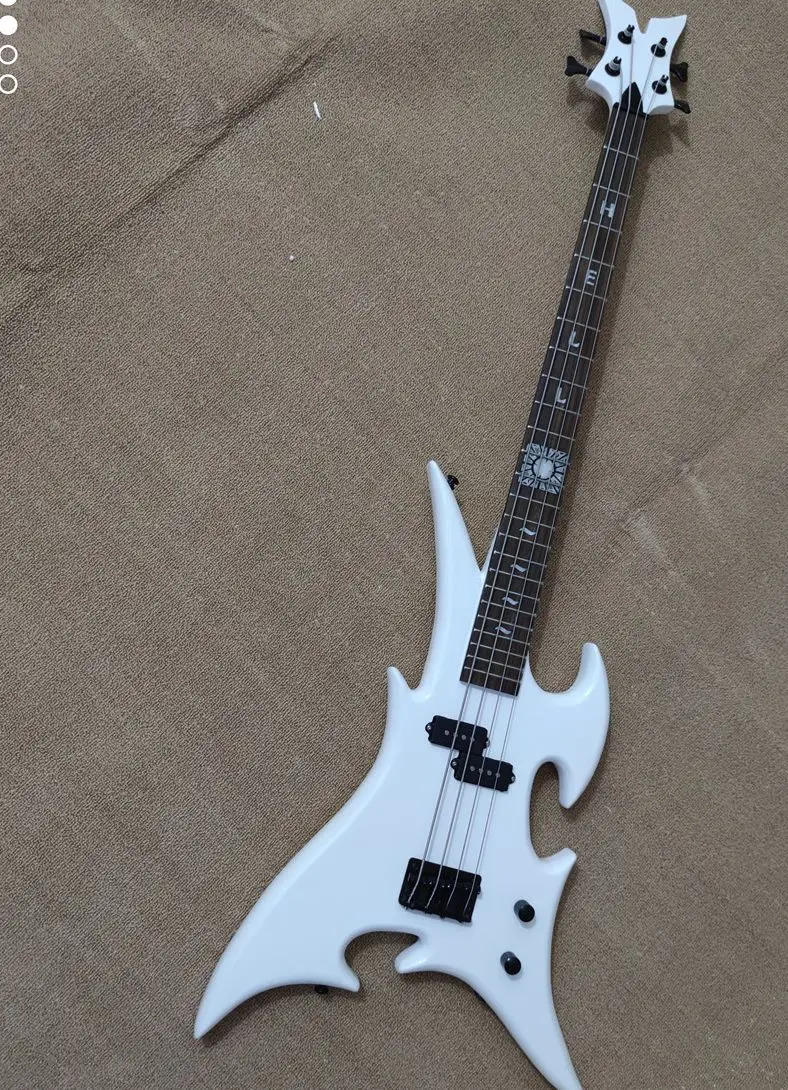 Guitare A 4 Cordes En 7 Lettres Guitare électrique basse personnalisée à 4 cordes de forme spéciale, touche  en acajou avec lettres, reliure de matériel noir, transport gratuit |  AliExpress