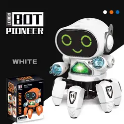 Robot dansant électrique intelligent à Six griffes RC, avec lumières LED, jouets éducatifs, musique pour enfants, cadeaux de noël et d'anniversaire pour garçons 