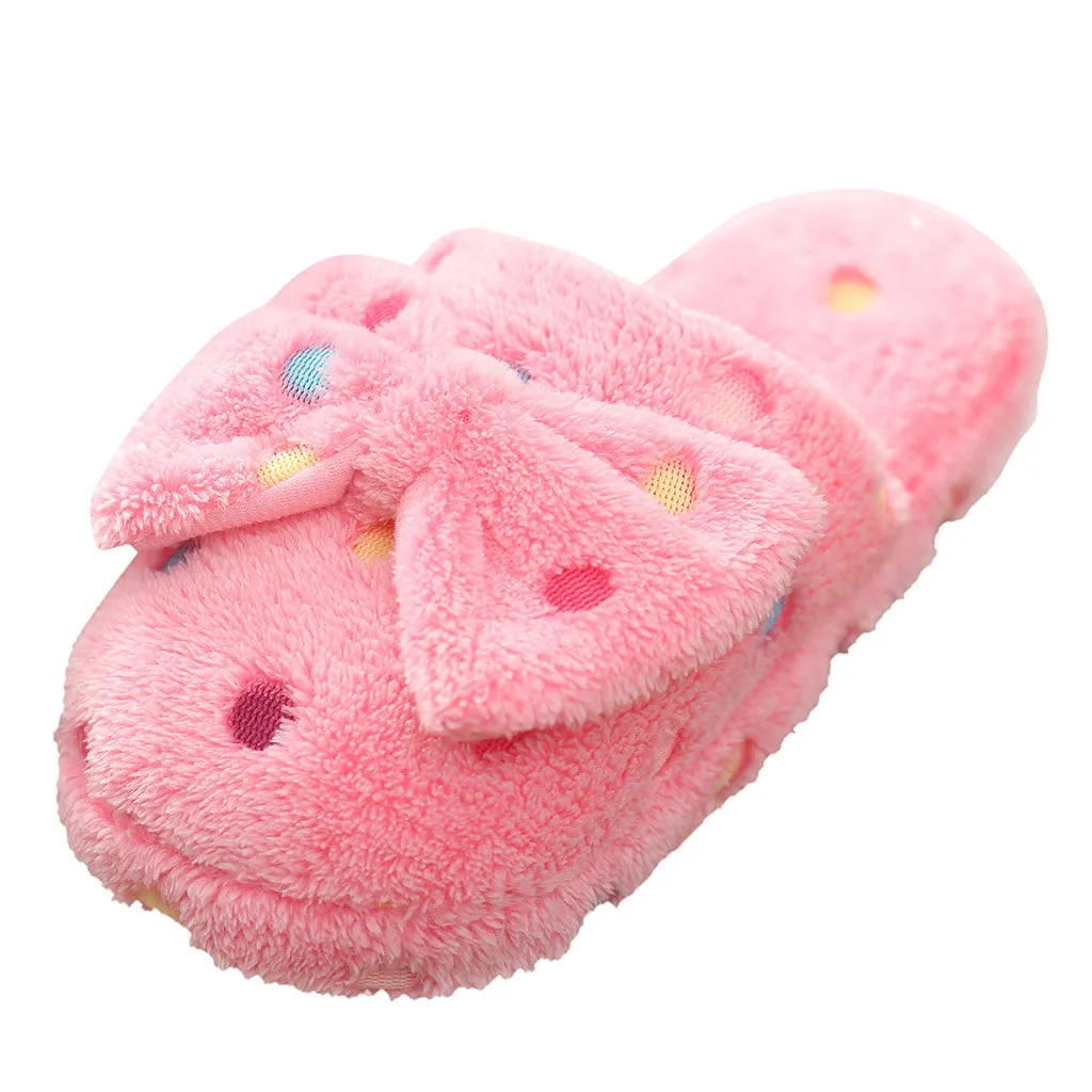 Warm Cute Bow Autumn Winter Woman Slippers Home Wear