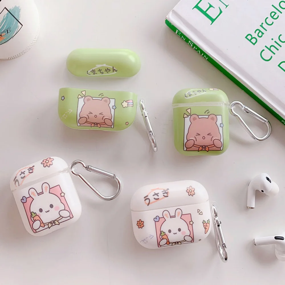 Милые чехлы с принтом медведя &quotКролик&quot для AirPods Pro 2 Чехол Мягкий IMD защитный