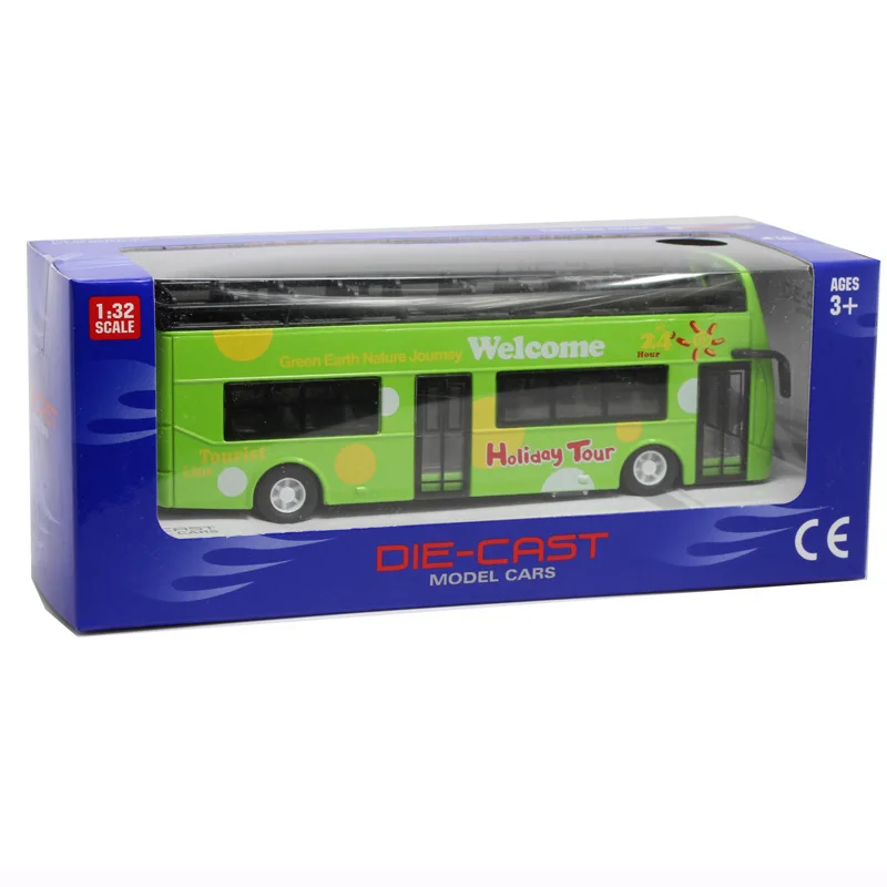

CHILDREN'S Toy Car Alloy Metal Model Double Layer Bus Passenger Car Bus Model Sound And Light Pull Back Car