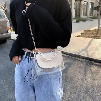 

Jelly Chain Transparent Girl's Messenger Bag 2020 Summer womens Handbags Casual Beach shoulder bags Women Crossbody Bag