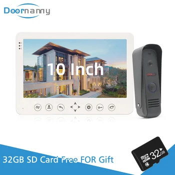 

Doornanny 10Inch Video Doorbell Surveillance Video Call Home Access Control System Video Intercom Monitor 1200TVL Doorphone Set