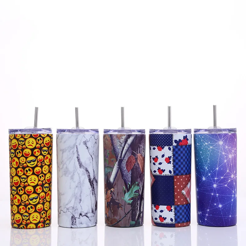 

Insulated Stainless Steel Bottle Adult Cup with Straw zhe bian Double Layer Spacious 304 Advertising Cup Pattern Gift Cup