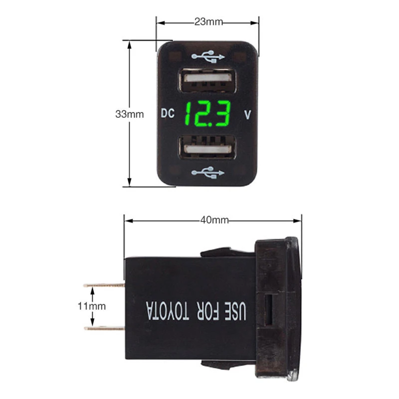 12/24V 4.2A для Toyota Dual-Порты usb автомобиля Зарядное устройство розеткой Мощность адаптер
