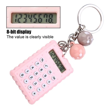 

Portable Digit Calculator Kawaii Mini Calculator Pocket Size 8 Display Cartoon Cute Creative Keychain Calculator Office Supplies