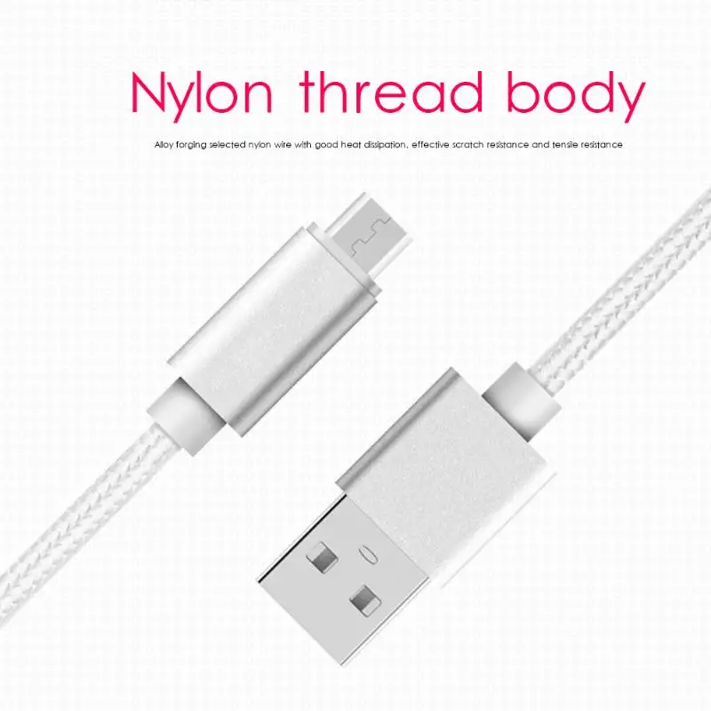 2 шт. кабели питания 6 футов Micro USB кабель для зарядки USB кабель для передачи данных Шнур передачи данных для телефона Android