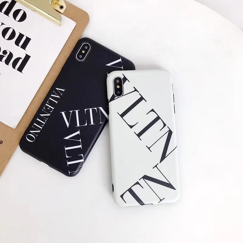 Роскошный брендовый итальянский мягкий силиконовый чехол VLTN для apple iphone 6 S 7 7plus 8 8plus X XR XS max Valentino простой чехол для телефона