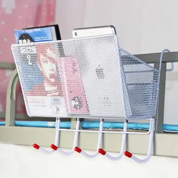 

LanLan Pratical Hanging Metal Mesh Storage Basket Rack for Student Dormitory Bedside