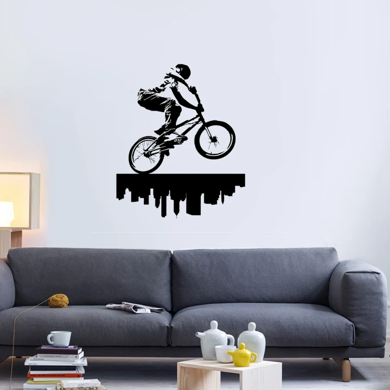 BMX City Skyline настенные стикеры индивидуальные спортивные плакаты виниловые