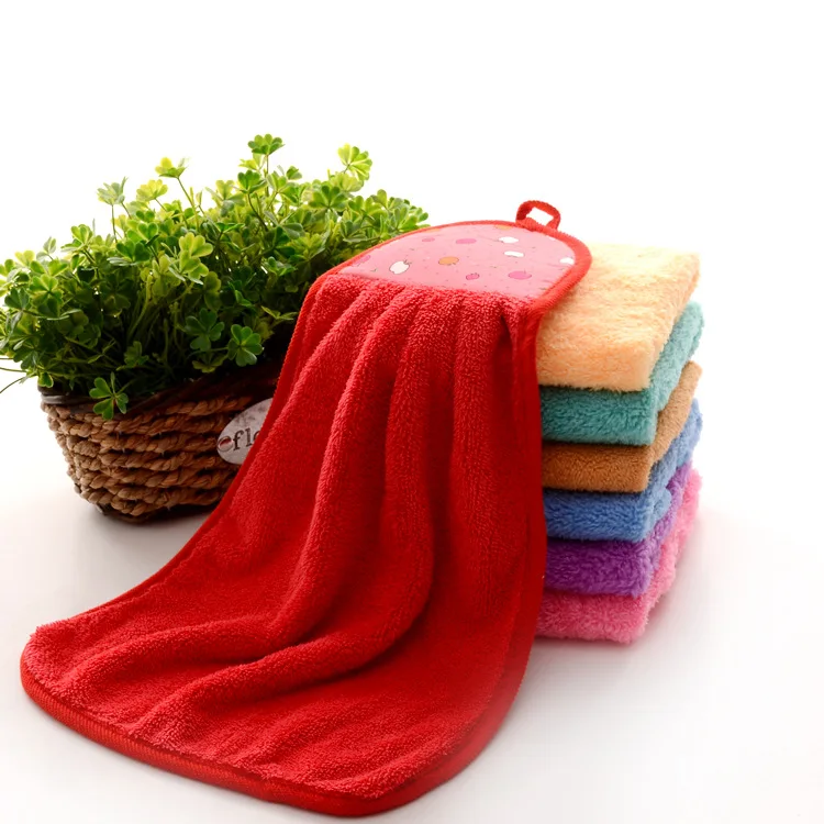 Поставка многоцветные коралловые бархатные сильные водопоглощающие ручные полотенца производители настраиваемые подвесные кухонное полотенце для рук