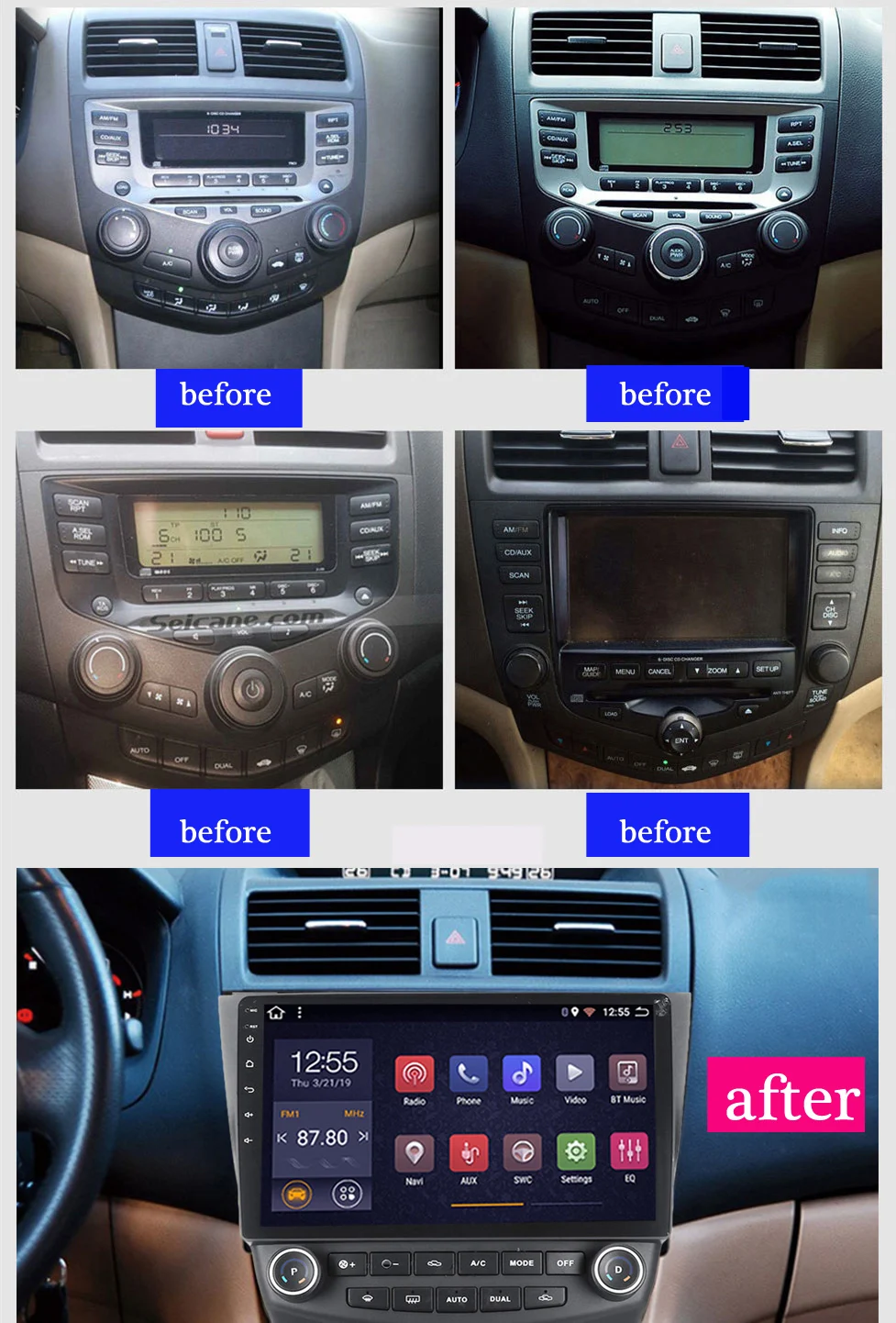  2G RAM 32G ROM 10.1inch Android 8.1 Car GPS Navigation For Honda accord 7 2003-2007 With Stereo Aud