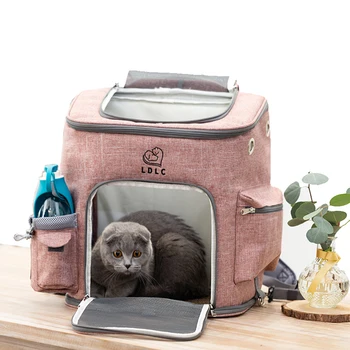 

Portable Pet Carrier Backpack for Cats/Dogs Under 11 lb- Foldable Waterproof Pet Backpack with Multi-function Pocket