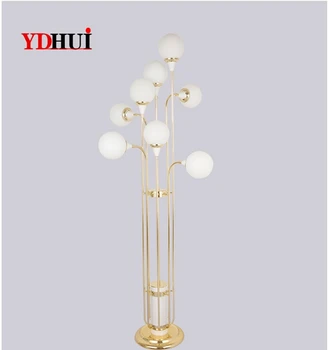 

American Simple Post-modern Designer Creative Glass Lampshade Model Room Villa Living Room Bedroom Multi-head Floor Lamp