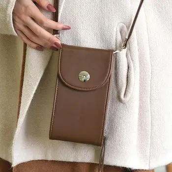 

2020 Korean version of the mini long mobile phone bag fashion student coin purse multi-function messenger with small bag
