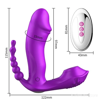 Clitoris Stimulator 3 IN 1 Sucking Vibrator 7 Mode Vibrating Sucker Anal Vagina Wearable Oral Suction Erotic Sex Toys for Women 6