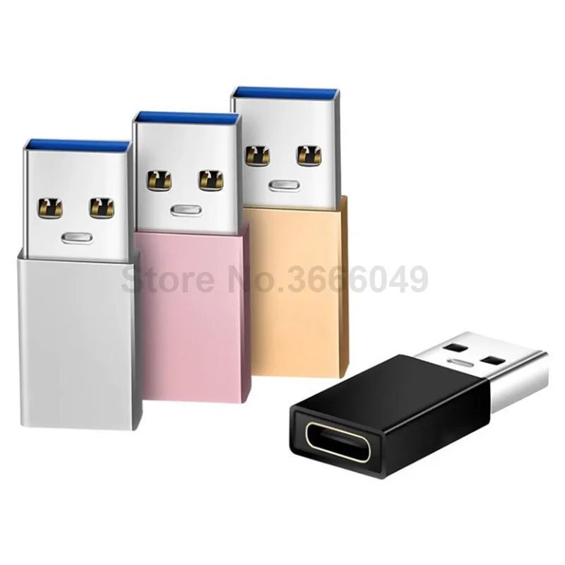 100 шт USB C адаптер USB 3,0 штекер USB 3,1 type C женский type-C адаптер для samsung huawei P20 наушники USB адаптер