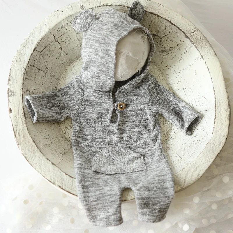 Милый эластичный Вязаный комбинезон для новорожденных с изображением животных, одежда для мальчиков, Мягкий комбинезон, комплект одежды, аксессуары для студийной фотосессии