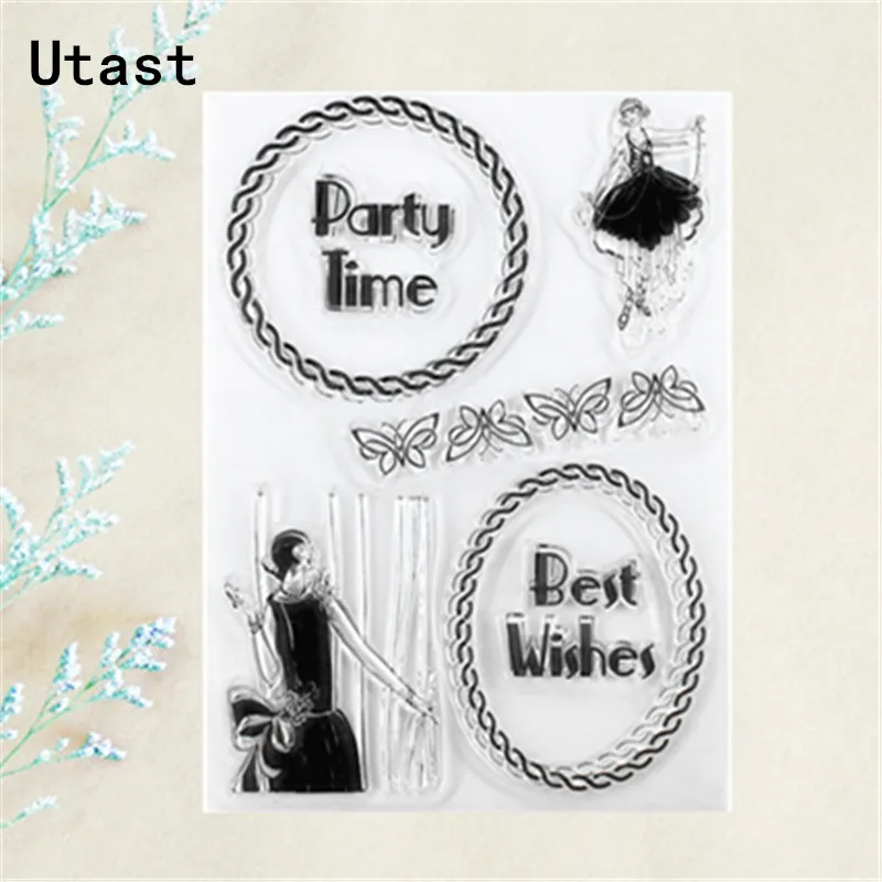 Party Time Dance Girl Clear Silicone Stamps /Transparent Rubber Stamp for DIY Scrapbooking /Photo Album Decorative Craft Making | Дом и сад