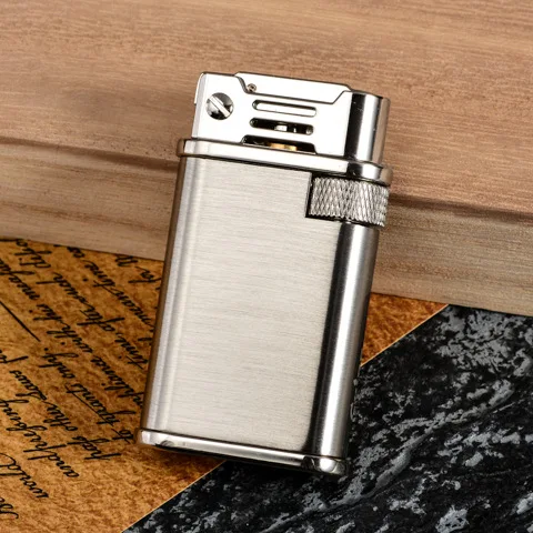  Retro Trench Copper Flint Lighter Brass Metal Men Gadgets Kerosene Oil Gasoline Lighter Gas Grindin