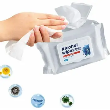 

50/Pack 75% Alcohol Single Use Hand Sheets Alcohol Disinfection Swabs Pads Wipes For Car Home