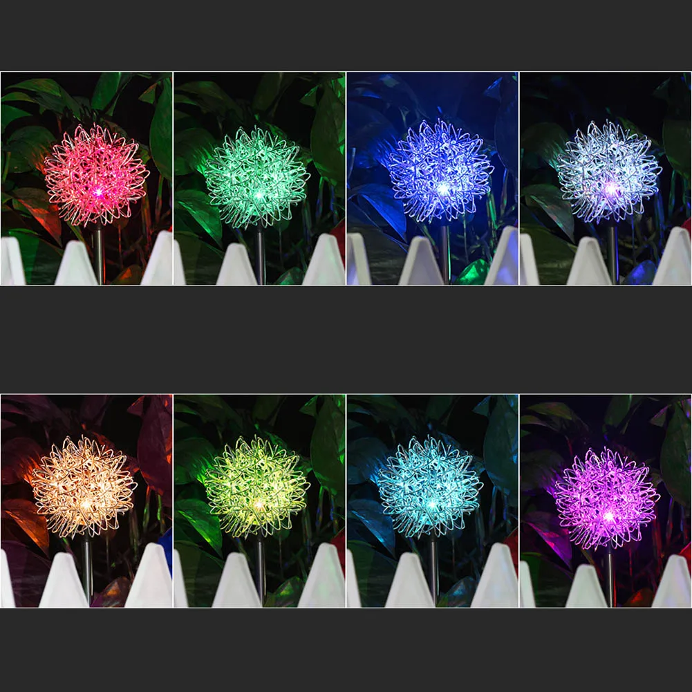 4 Pieces Solar Dandelion Landscape Light Multi-Color Solar Garden Outdoor Lights I88