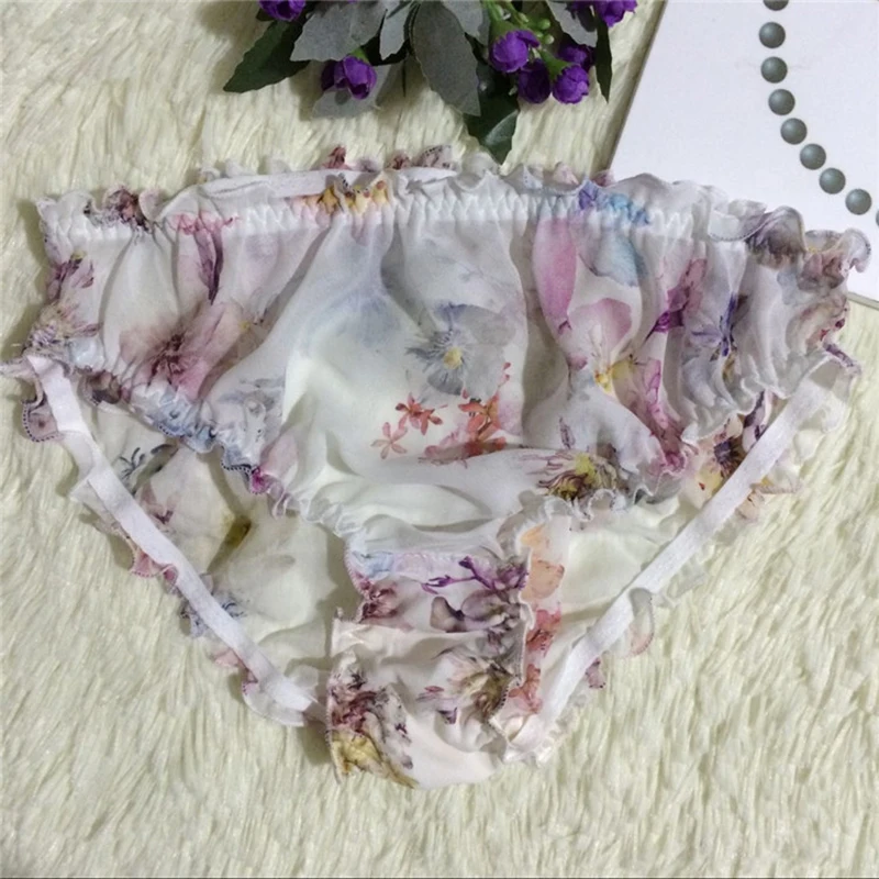 

Women Sexy briefs Semi Transparent Panties Knickers Breathable Soft Slip Light underwear ladies Silk underpants