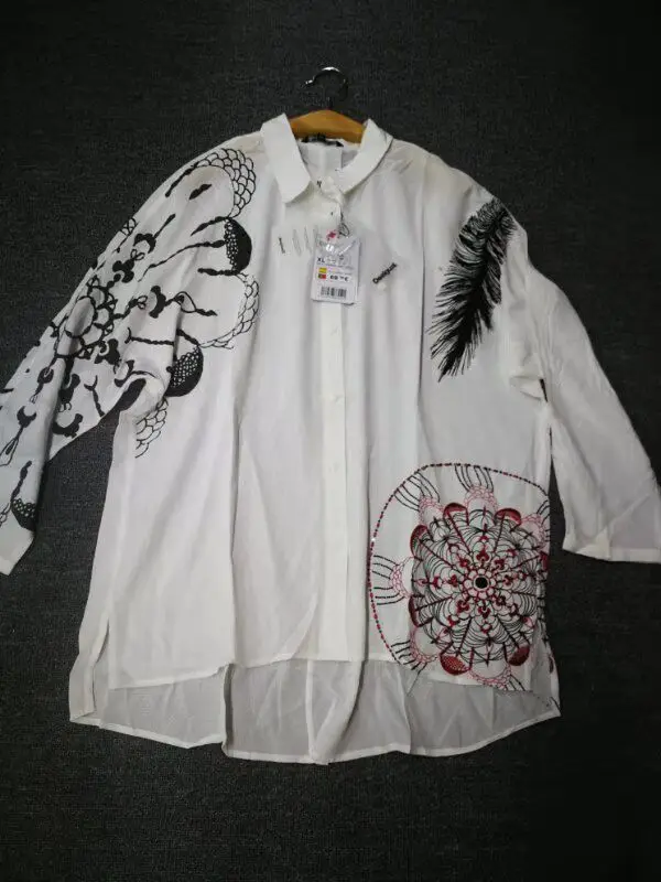 26 L 3 XL 1 XXL 1 Испанская дизайнерская стильная женская рубашка на весну и осень - Цвет: 26 L 3 XL 1 XXL 1