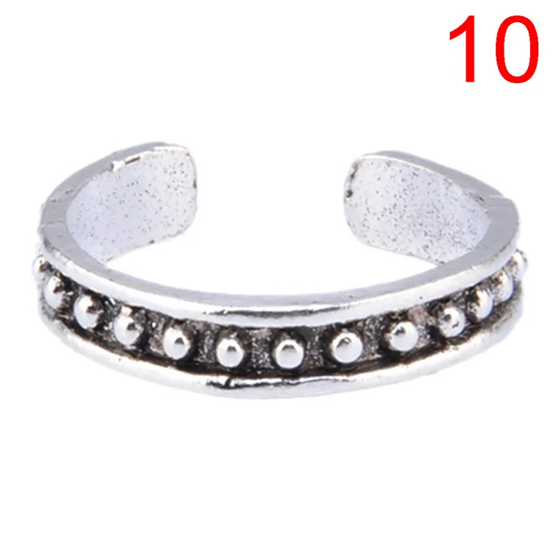 12-piece rings Lady Unique adjustable opening Fingerring Retro carved Foot Beach foot jewelry
