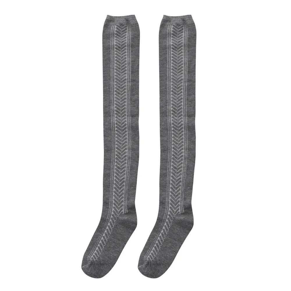 Dark Gray Для женщин высокие гетры длинные хлопковые колготки Теплые W829 - Цвет: Dark Gray