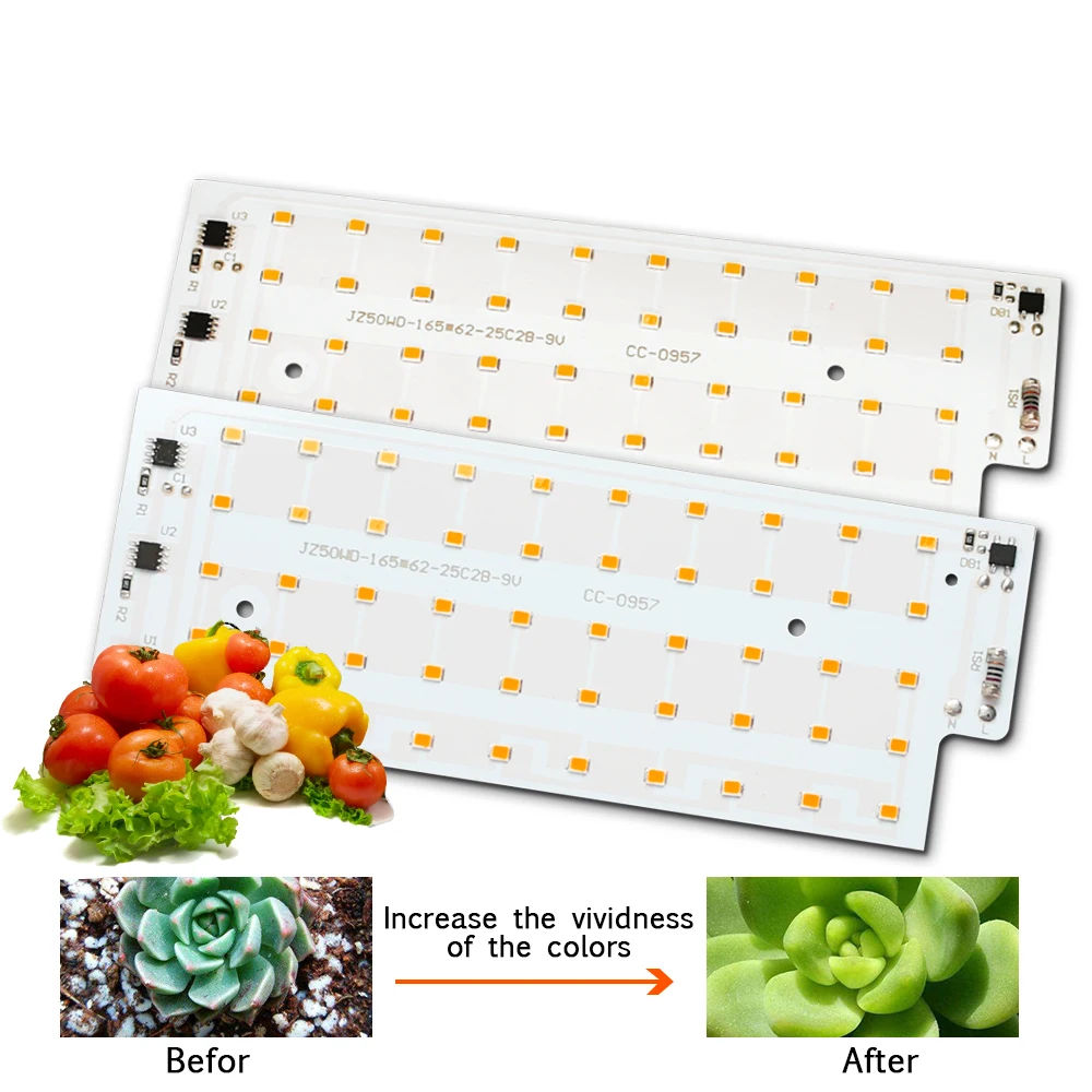 10 개 50W LED 성장 빛 전체 스펙트럼 칩 220 볼트 식물 텐트 투광 조명 식물 램프 성장 상자 꽃 모종, Phytolamp LED 램프 식물램프