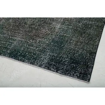 

148x388 Cm Black Handmade English Over Dyed Runner Rug-5x13 Ft