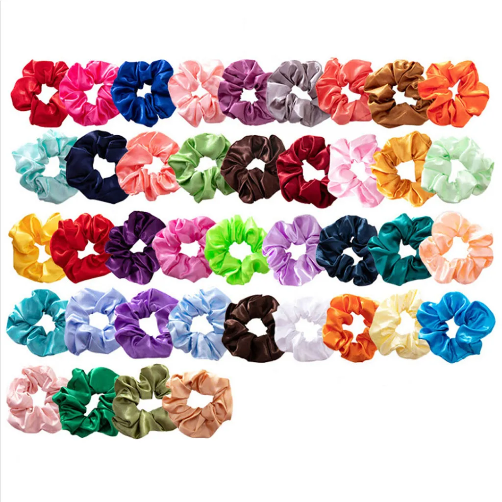 hair bows for women 1000Pcs/Set Velvet Satin Hair Scrunchie Floral Grip Loop Holder Stretchy Hair Band Leopard Women Hair Accessories silver hair clips Hair Accessories