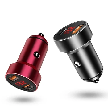 

5A Dual USB + Type-C Car Charger Quick Charge 4.0 Digital Display Fast Charger