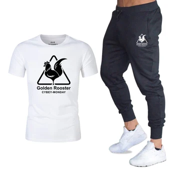 

2020 New Tracksuit Men Sets Male Sweatshirt Pants Summer Men's Cropped T Shirt Trousers Casual Suits Sportswear Mens Clothing