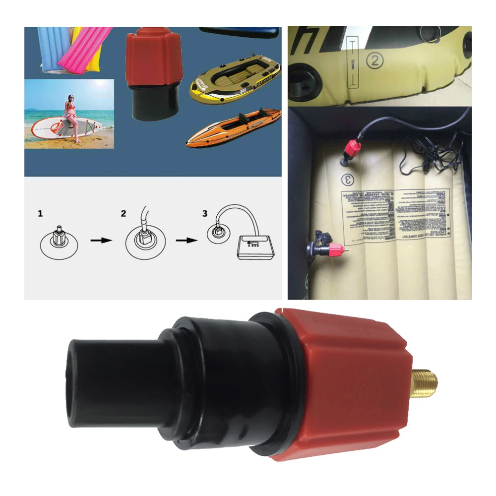 

Hot Multifunction Air Pump Valve Adapter Valve Adapter Accessories with 4 Nozzles for Inflatable Boat Car Tires Inflatable Bed