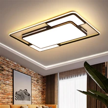 

Led Chandelier Ceiling Light with Remote Black Dimmable Lamp Square Rectangle Lighting for Living Room Bedroom Kitchen Loft Lamp