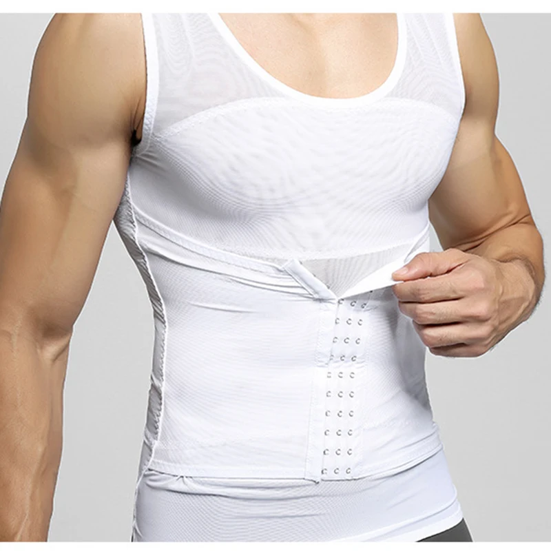 New Flat Chest Waist Ab Belly Shaper Male Shapewear Vest for Men Slimming Girdle 