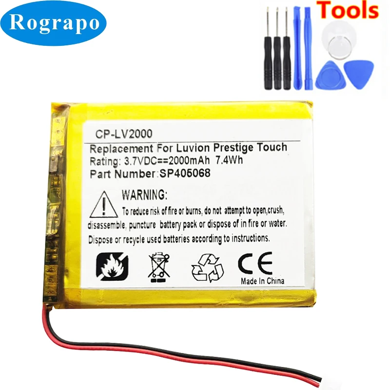 Nuova Batteria Per Luvion Supreme Connect Prestige Touch Accumulatore 3.7V 2000Mah Batterie Di Ricambio Ai Polimeri Di Litio Spina A 2 Fili + Strument