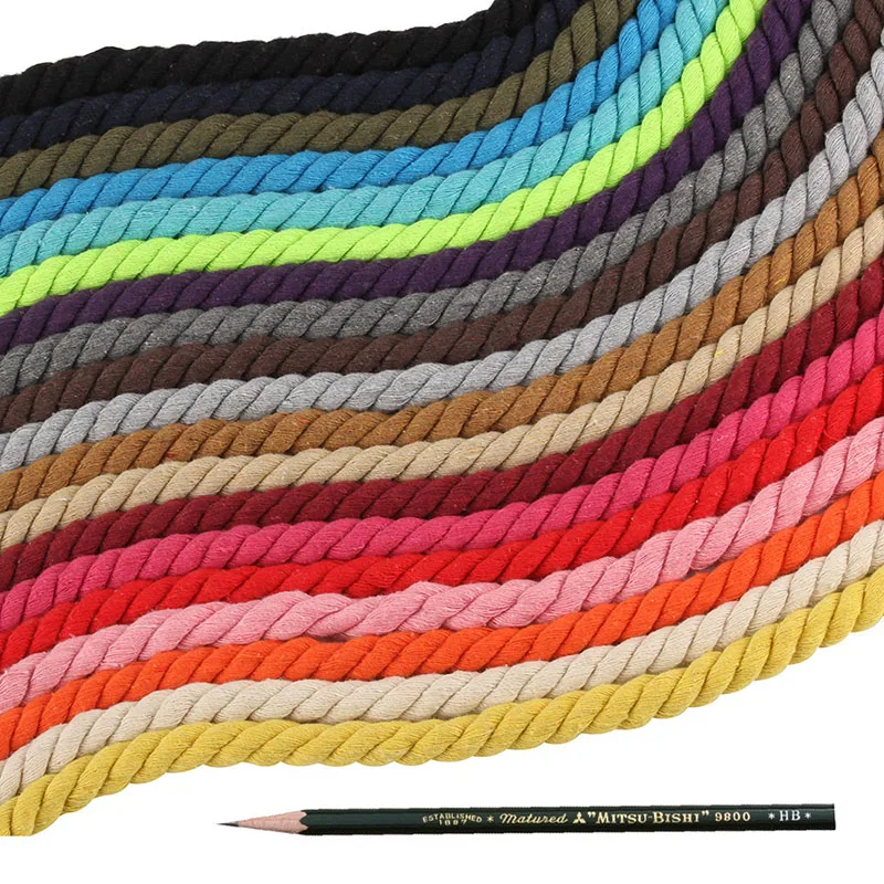 19 цветов 10 метров цветная хлопковая Веревка 10 мм круглая Толстая высокопрочная плетеная веревка для сумок ремесло домашние декоративные аксессуары